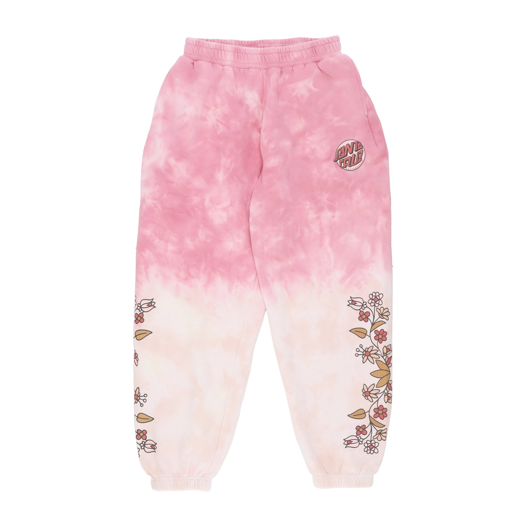 Pantalone Tuta Felpato Donna Sage Floral Sweatpant Pink Dip Dye SCA-WPT-0964