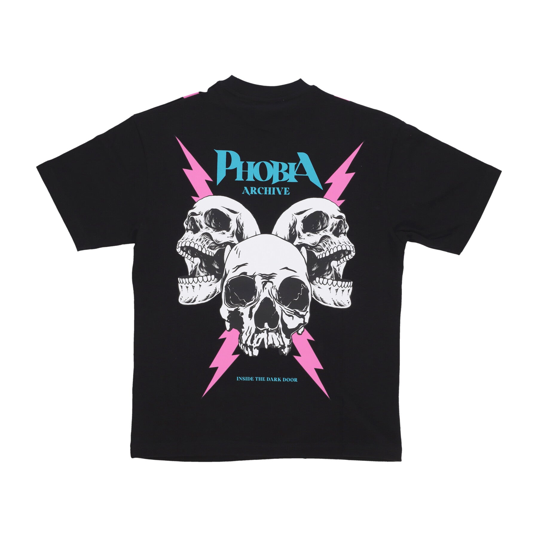 Maglietta Uomo Screaming Skulls Print Tee Black/pink PH00654