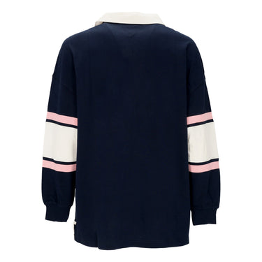 Polo Manica Lunga Donna Colorblock Rugby Dark Night Navy DW0DW17226