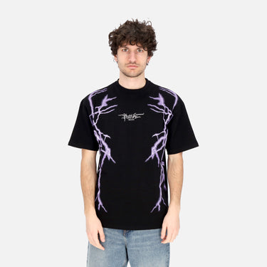 Maglietta Uomo Lateral Lightning Print Tee Black/purple PH00557