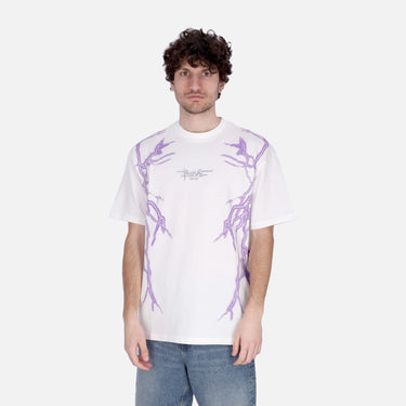 Maglietta Uomo Lateral Lightning Print Tee White/purple PH00560