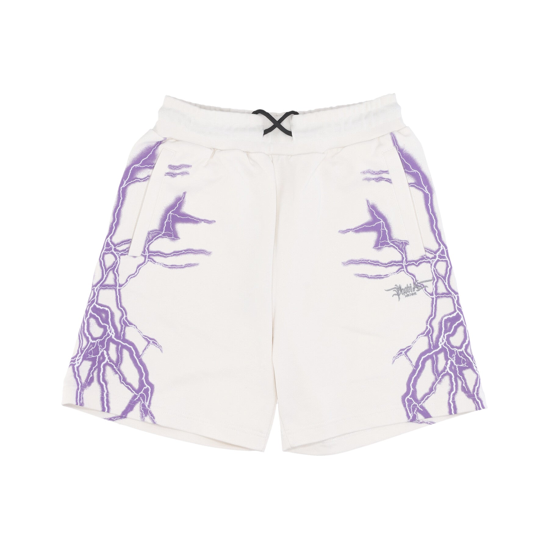Pantalone Tuta Leggero Uomo Lateral Lightning Print Shorts White/purple PH00569