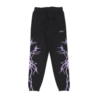 Pantalone Tuta Leggero Uomo Lateral Lightning Print Pants Black/purple PH00572