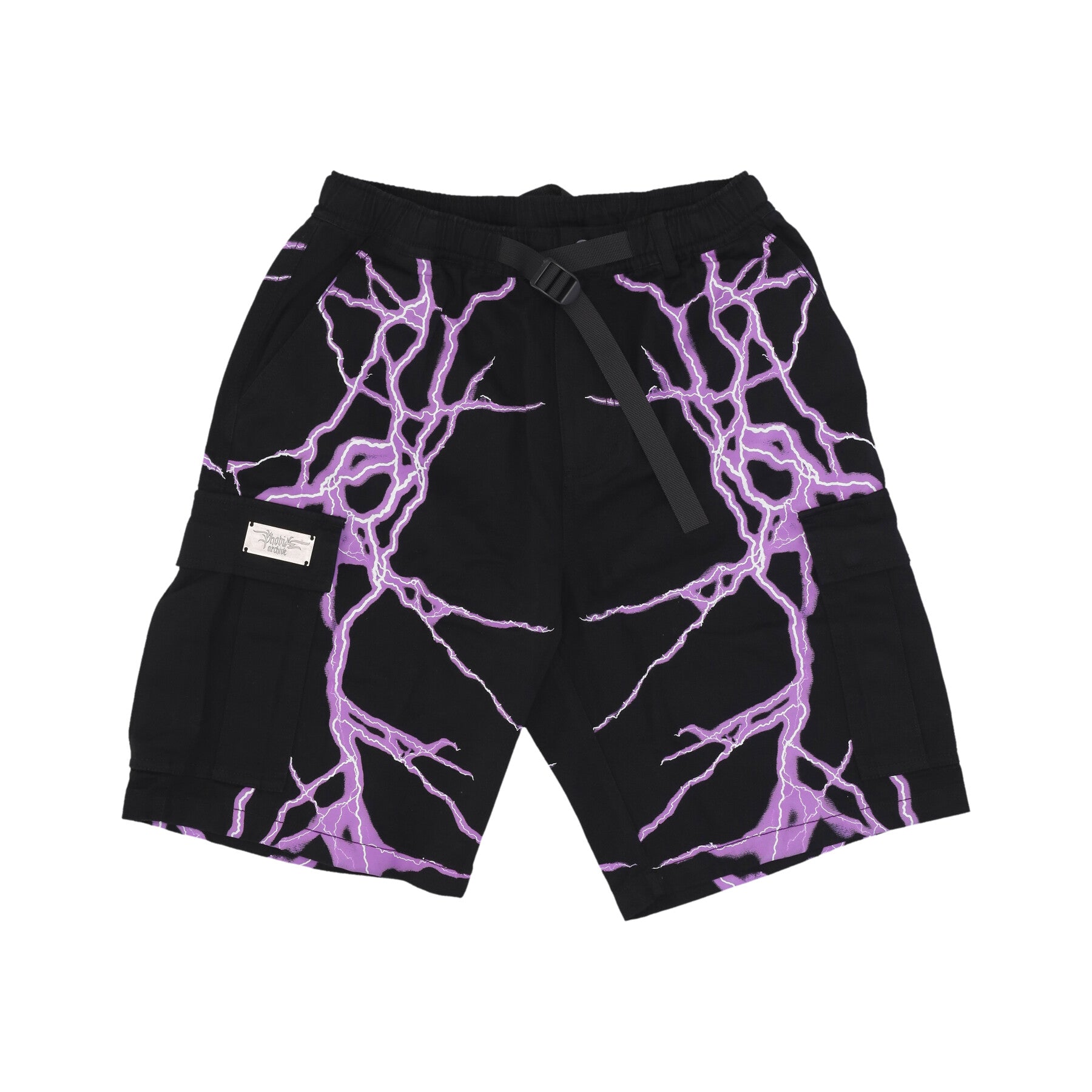 Pantalone Corto Uomo Lateral Lightning Cargo Shorts Black/purple PH00581