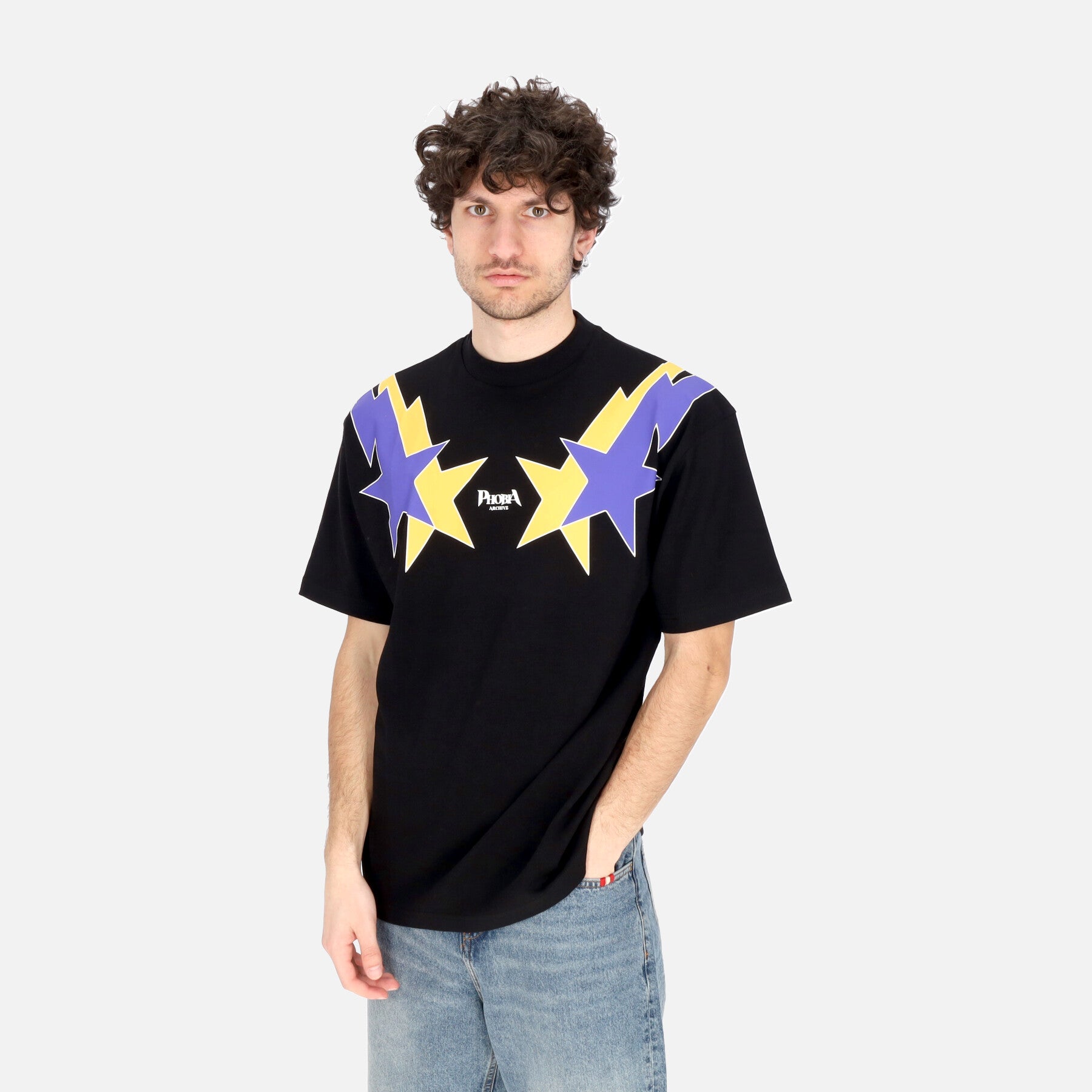 Maglietta Uomo Starry Lightning Tee Black/yellow/purple PH00618