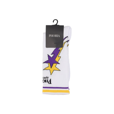 Calza Media Uomo Starry Lightning Socks White/yellow/purple PHA00687