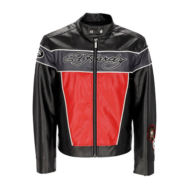 Giubbotto Uomo Holly Panther Vegan Leather Jacket Black/red ED3952