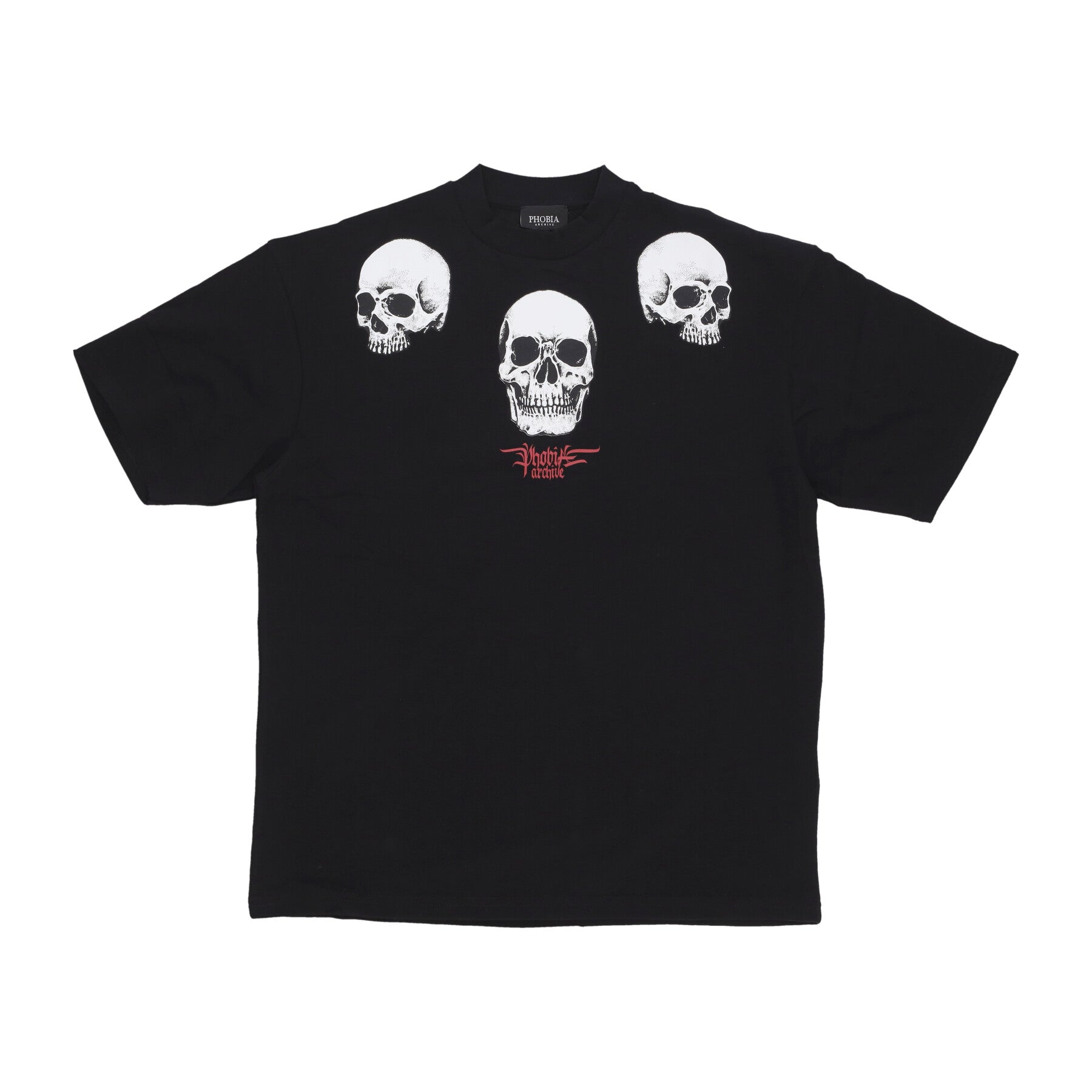 Maglietta Uomo Triple Skull Print Tee Black/red PH00662