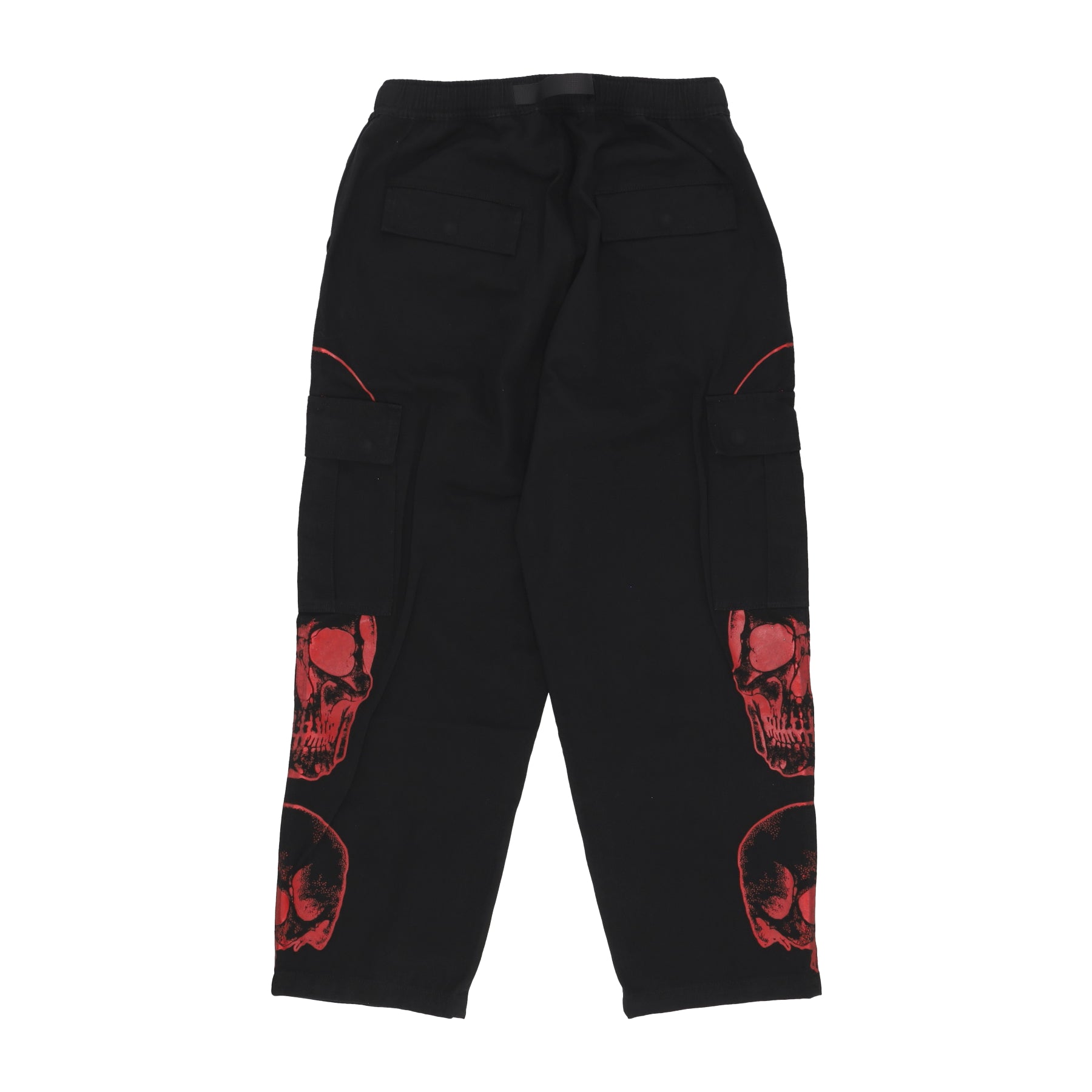 Pantalone Lungo Uomo Triple Skull Print Cargo Pants Black/red PH00667