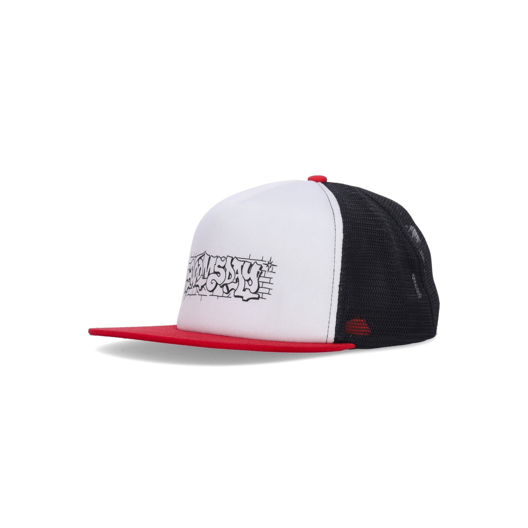 Cappellino Visiera Piatta Uomo Attitude Trucker Hat White/black/red SNP0046