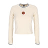 Maglietta Manica Lunga Donna Classic Dot Emb Ringer L/s Tee Chalk SCA-WTL-0864