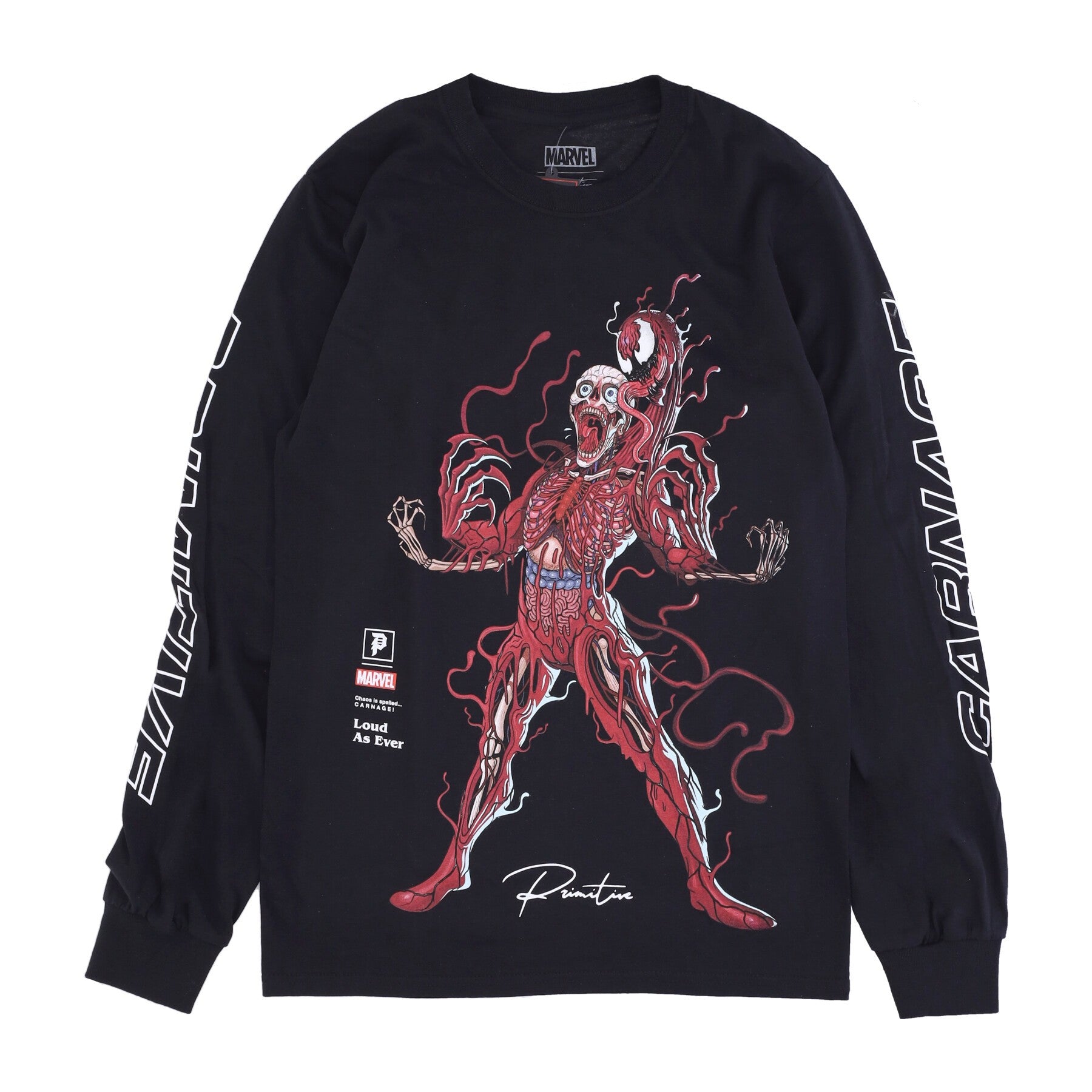 Maglietta Manica Lunga Uomo Carnage L/s Tee X Marvel X Nychos White PRALSFA2270