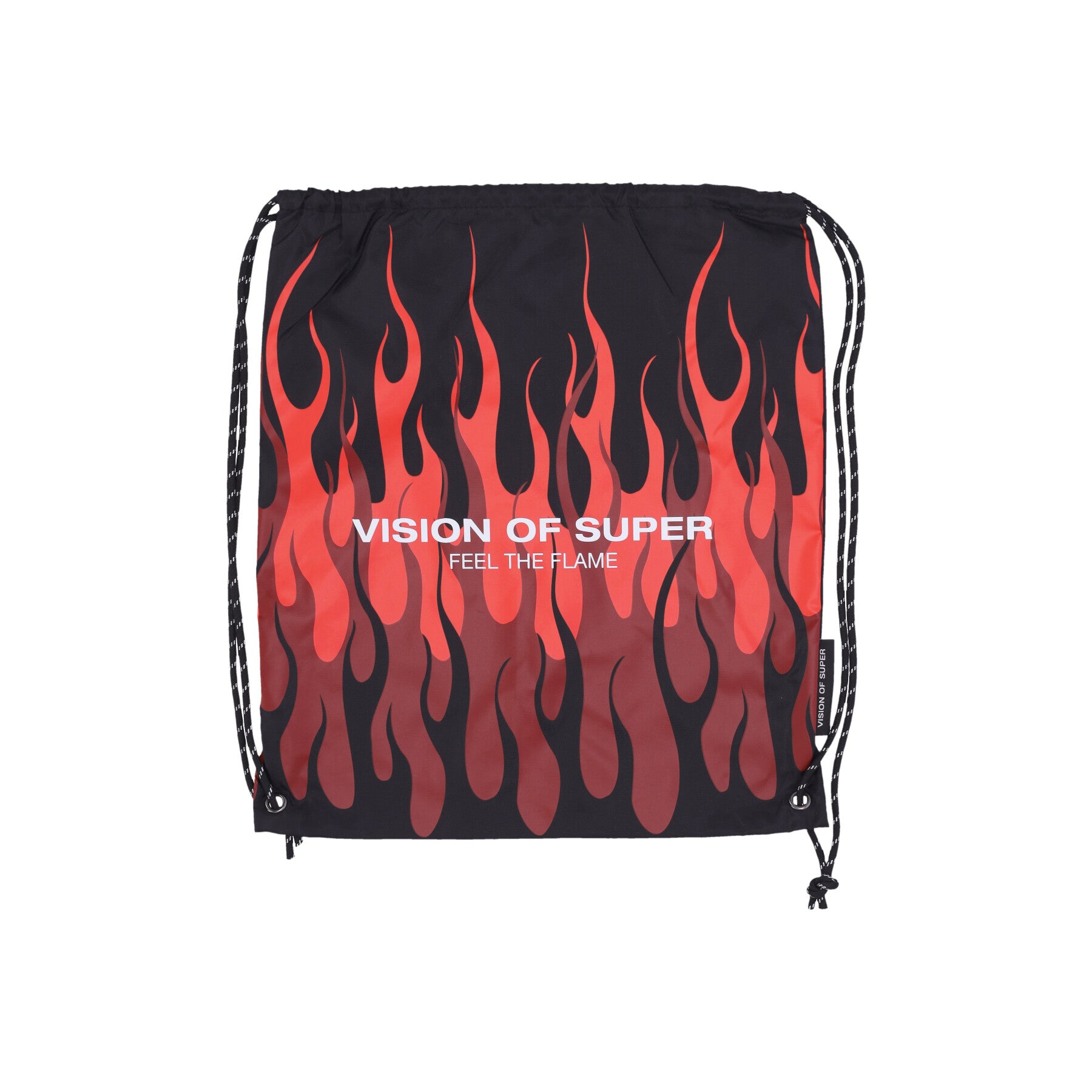 Sacchetta Uomo Triple Flames Drawstring Backpack Black VSA02008