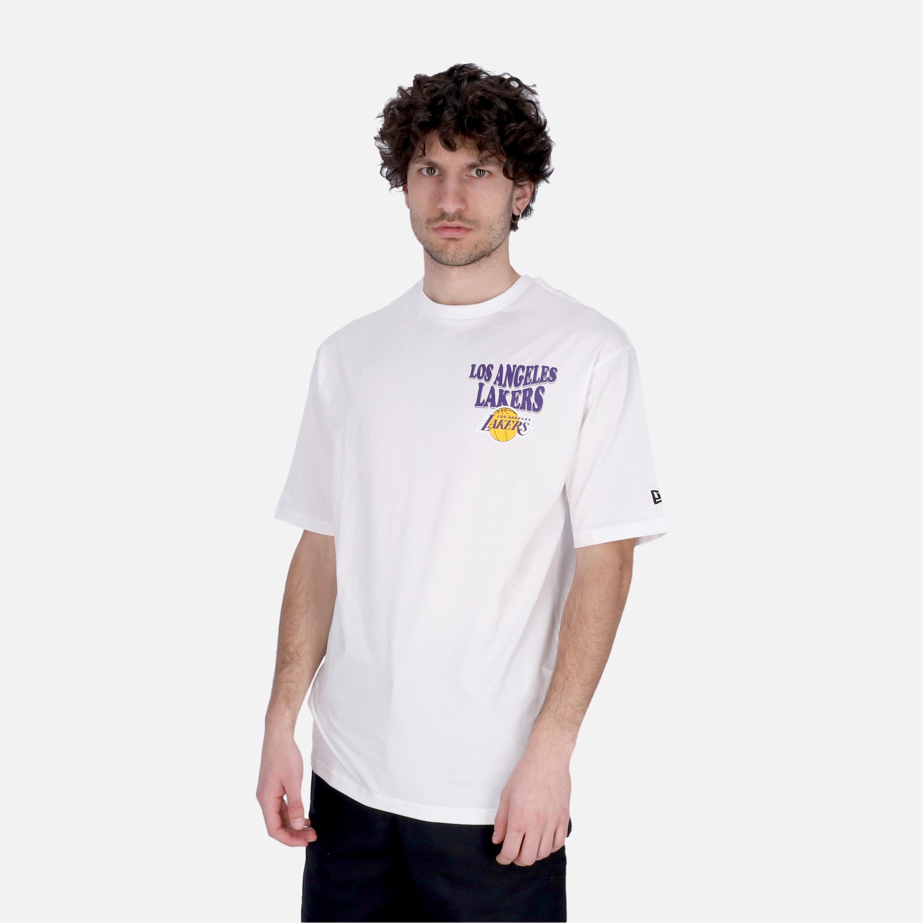 Maglietta Uomo Nba Script Oversize Tee Loslak White/true Purple 60435517