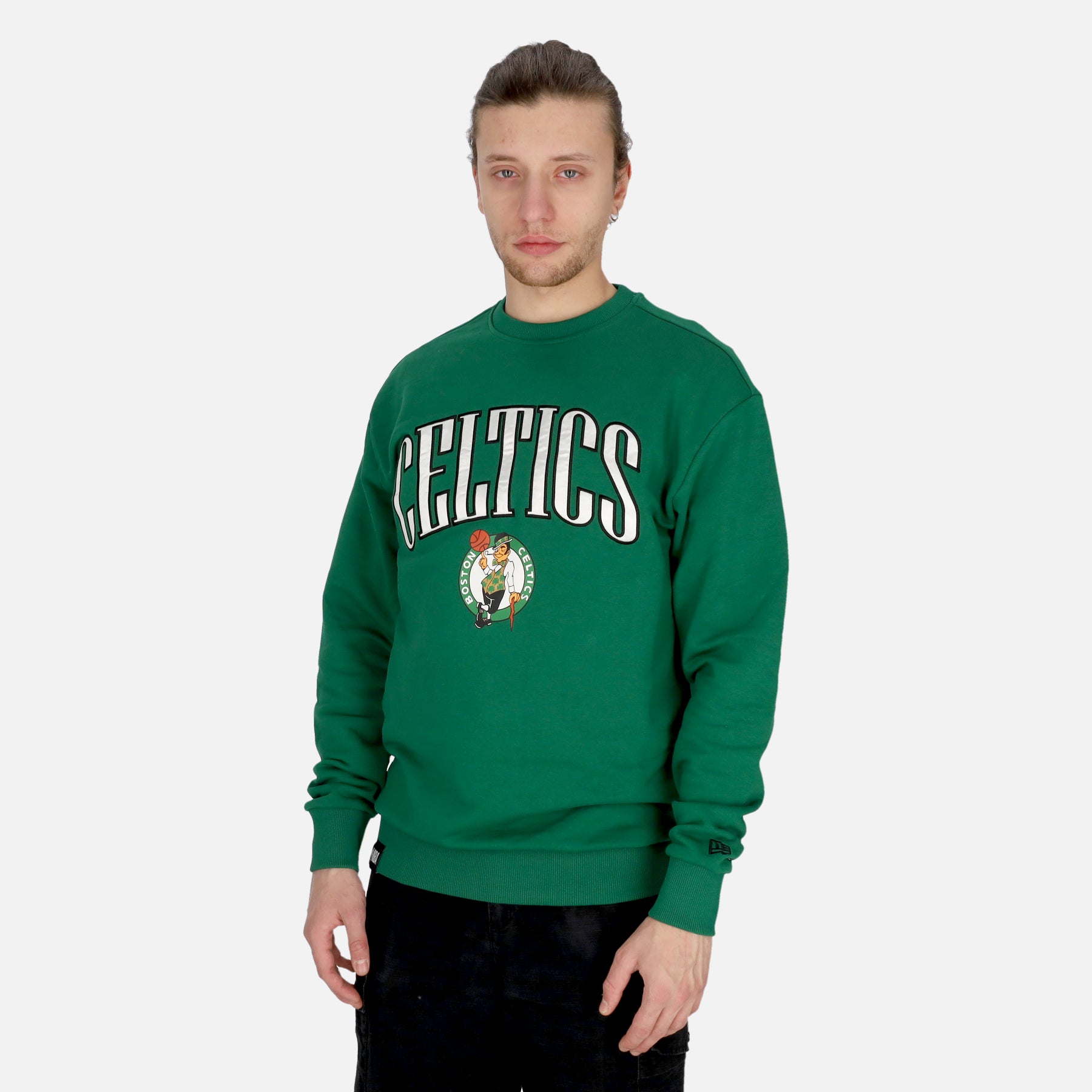 Felpa Leggera Girocollo Uomo Nba Arch Graphic Oversize Crew Boscel Kelly Green/white 60435430