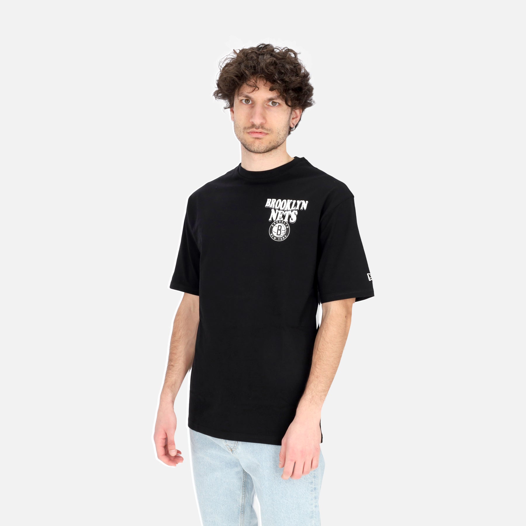 Maglietta Uomo Nba Script Oversize Tee Bronet Black/white 60435515