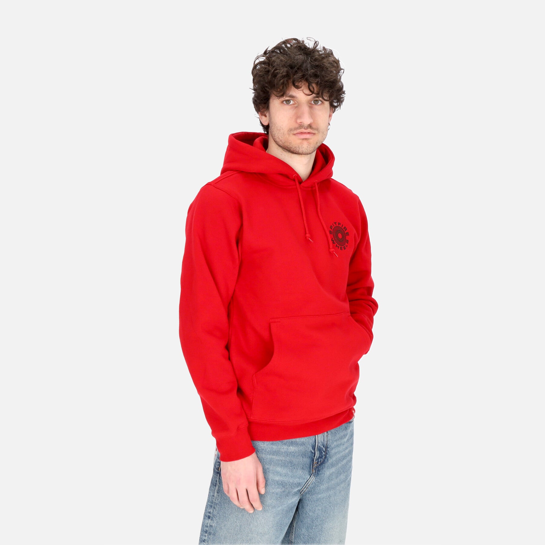 Felpa Cappuccio Uomo Classic 87 Swirl Fill Hooded Scarlet/black/white E35SPIC87SW