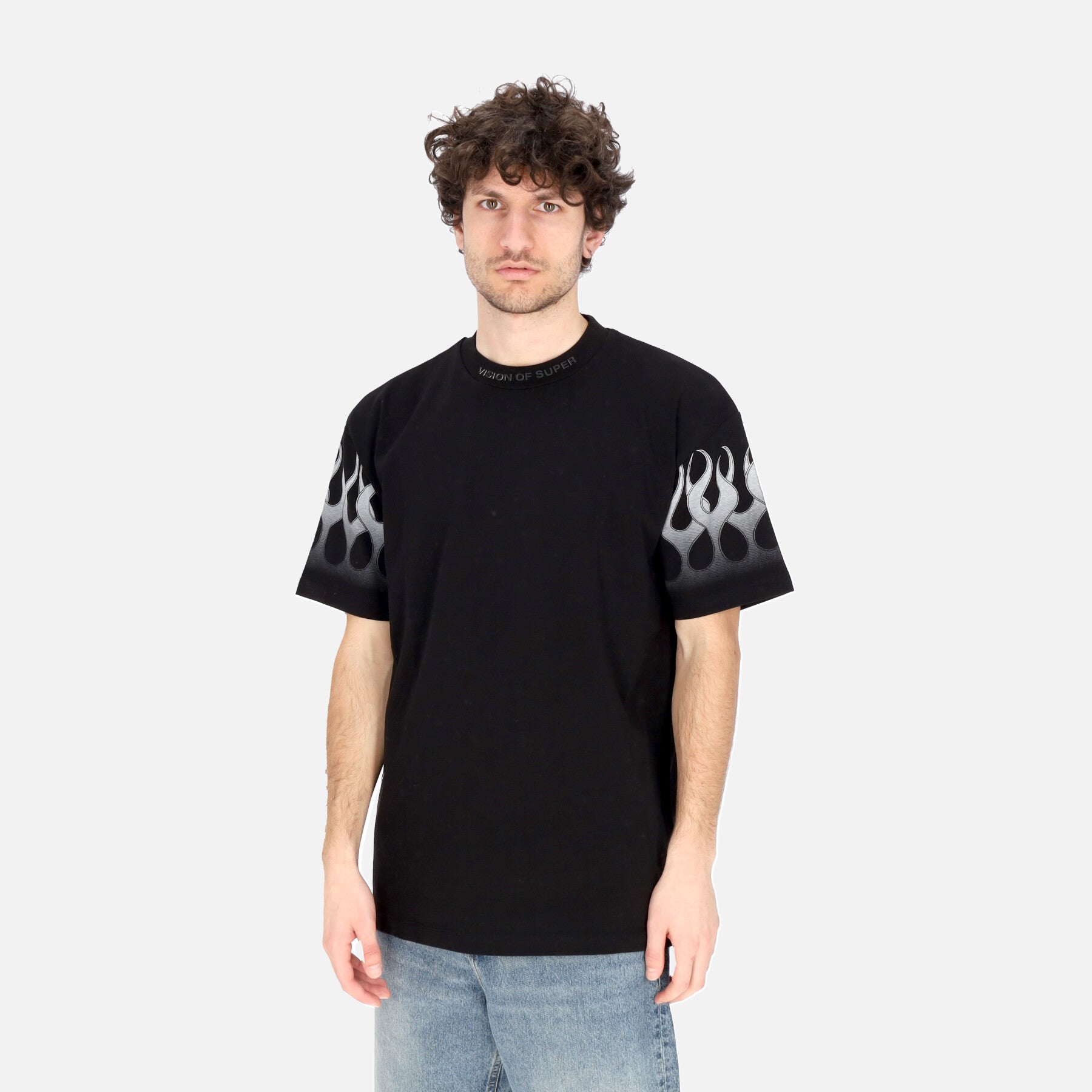 Maglietta Uomo Flames Tee Black/white VS00756